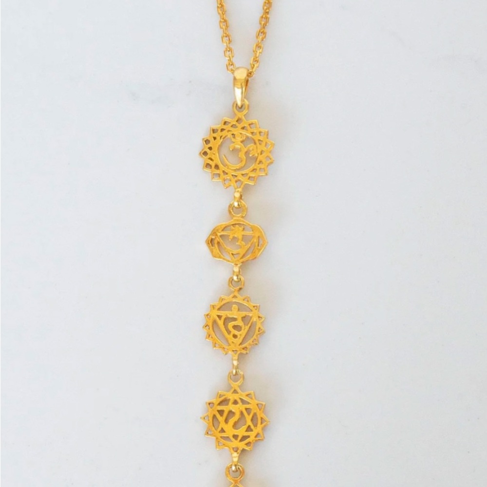 Elegant Gold Chakra Pendant Necklace